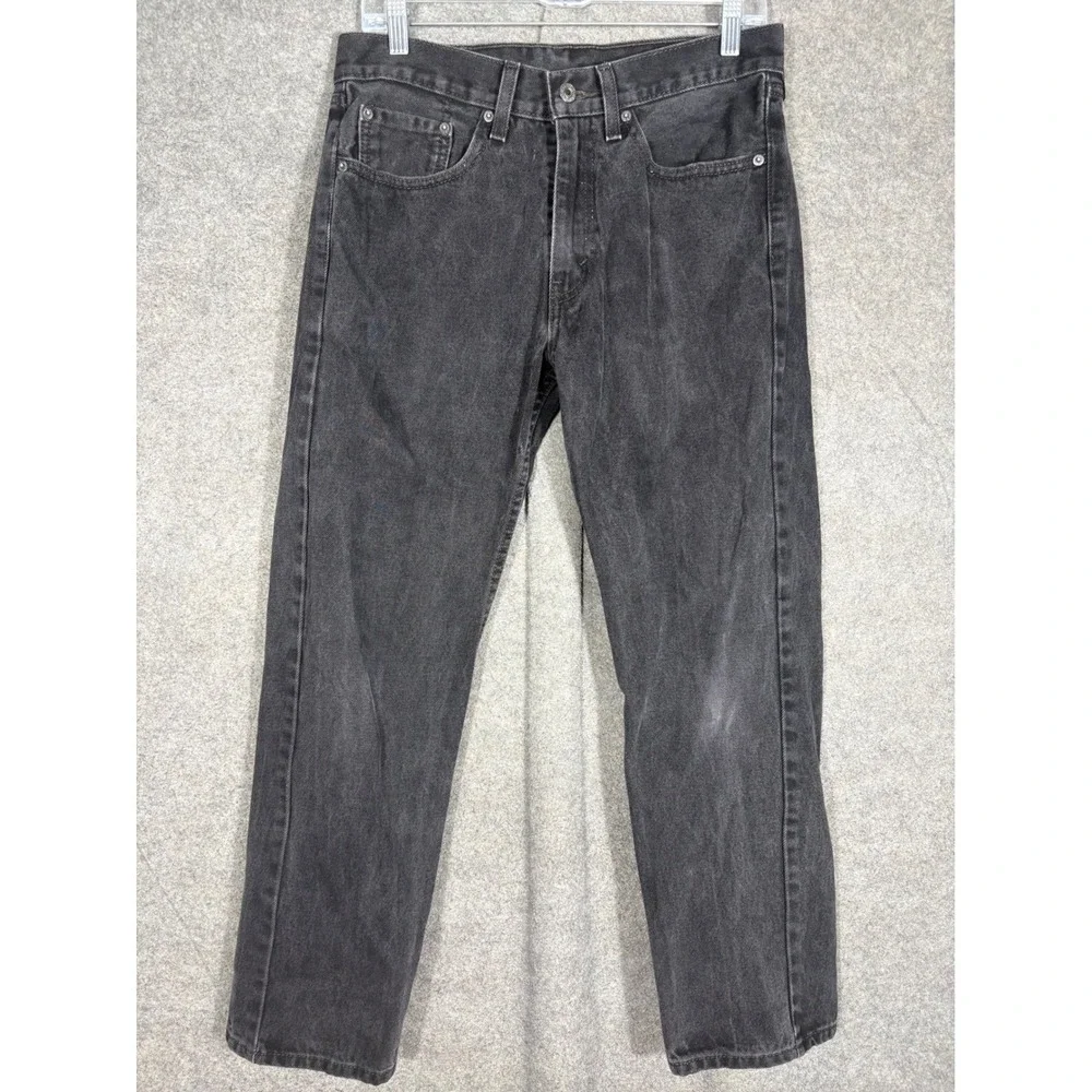 Levis 505 Regular Fit Jeans Mens 32x30 Faded Black Straight Leg Denim 00505-0260